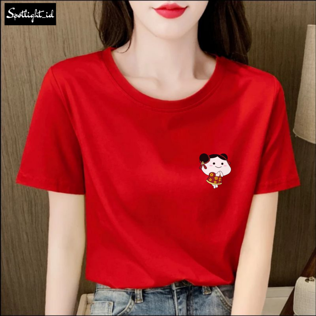 SPOTLIGHT_ID - BAJU KAOS WANITA IMLEK PENTOL CEWEK , T SHIRT WANITA IMLEK PENTOL COMBED 30S , KAOS W