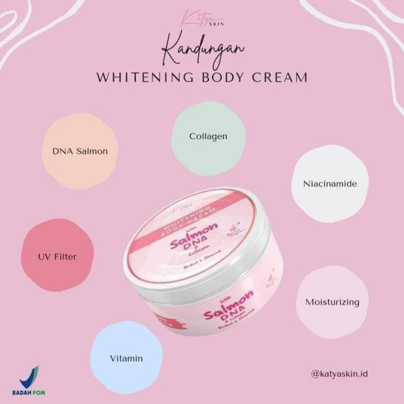 Whitening body cream DNA SALMON KATYA SKIN Katya Body Cream DNA Salmon BPOM