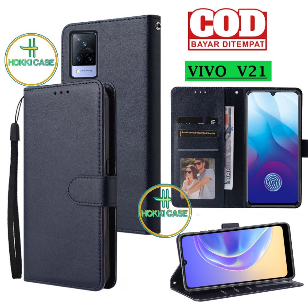 CASE VIVO V21 CASING DOMPET FLIP LEATHER CASE PREMIUM COVER SARUNG BUKU HP BUAT VIVO DOMPET KARTU HP