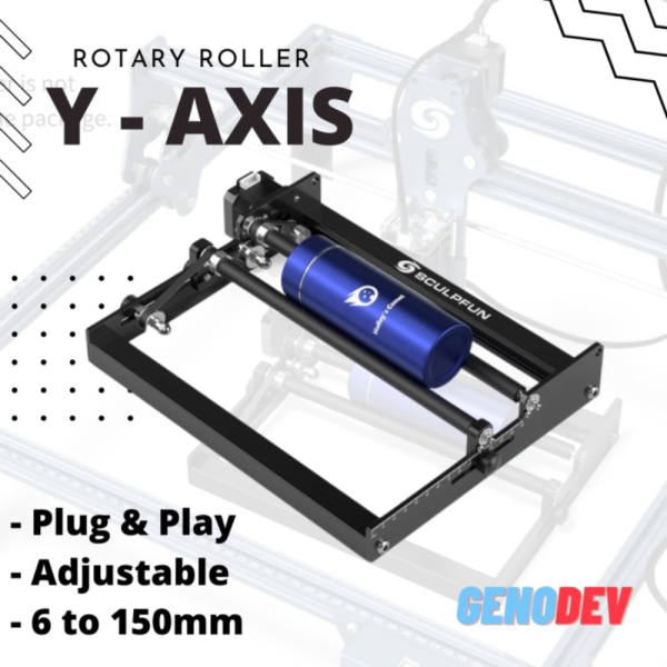 [GENODEV] Rotary Roller Y Axis Adjustable Laser Grafir CNC Limited