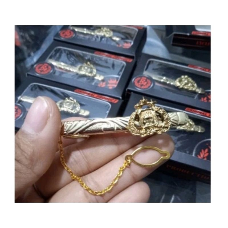 Pin penjepit dasi aksesoris dasi logo Polri