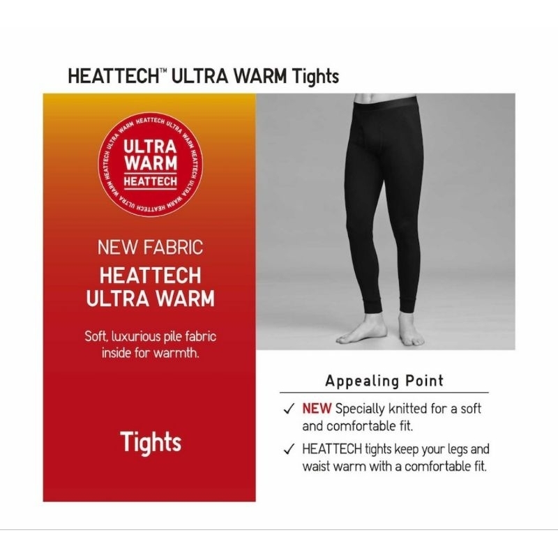 UNIQLO HEATTECH ULTRA WARM TIGHTS LEGGING HEATTECH ULTRA HANGAT PRIA LONGJOHN CELANA LEGING COWO