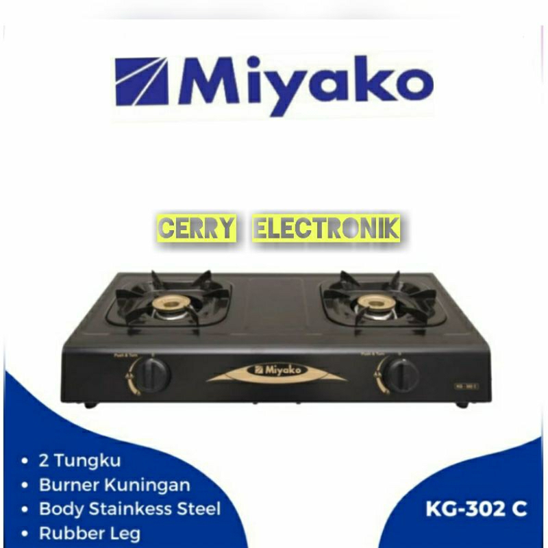 Kompor Gas MIYAKO KG -302C 2Tungku Api Besar