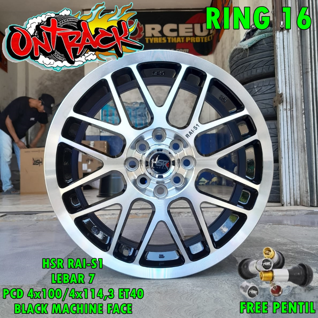 Pelek Racing RAI-S1 HSR Ring 16 cocok untuk LIVINA AVANZA YARIS VIOS