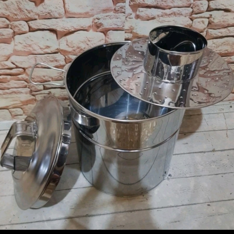 Dandang Bakso Stainless 30 cm/ Panci Bakso Tinggi / baso  Tong Bakso Sarang 30cm