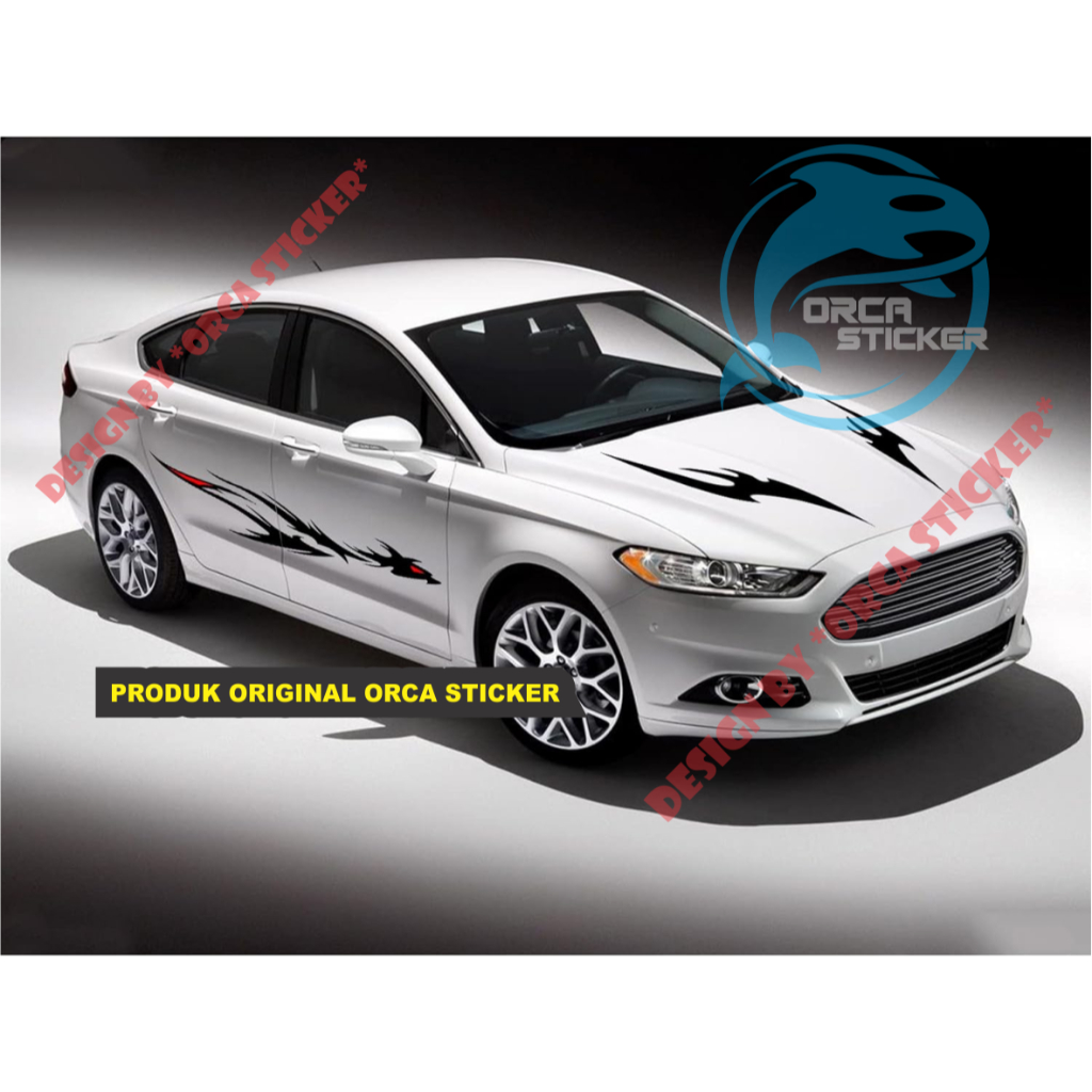 sticker list body mobil sedan universal, motif terbaru sticker list body all type mobil universal ne