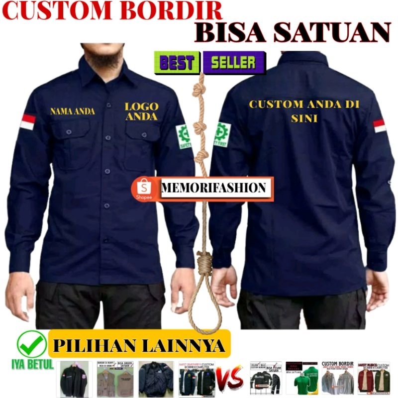 CUSTOM BORDIR KEMEJA Pdh pdl SATUAN/LUSINAN