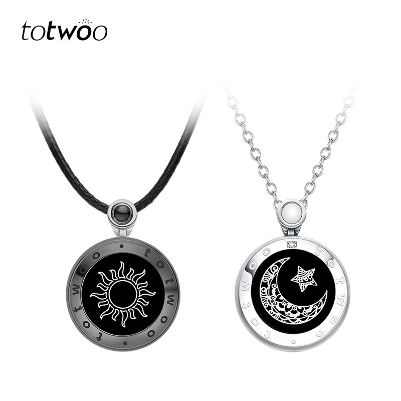 Totwoo To Twoo Smart Long Distance Couple Necklace Kalung Jarak Jauh Aksesoris Couple LDR