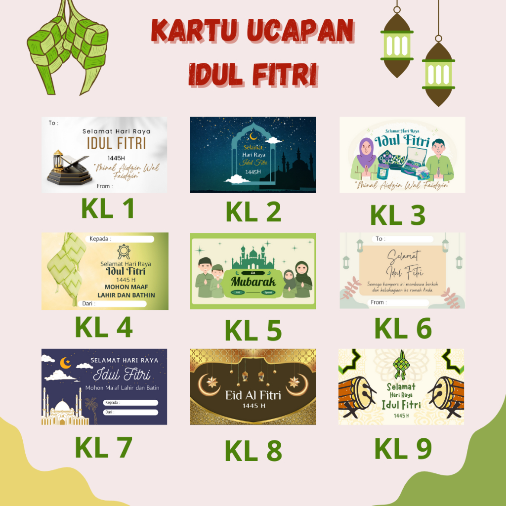 KARTU / STIKER UCAPAN IDUL FITRI/ KARTU UCAPAN LEBARAN