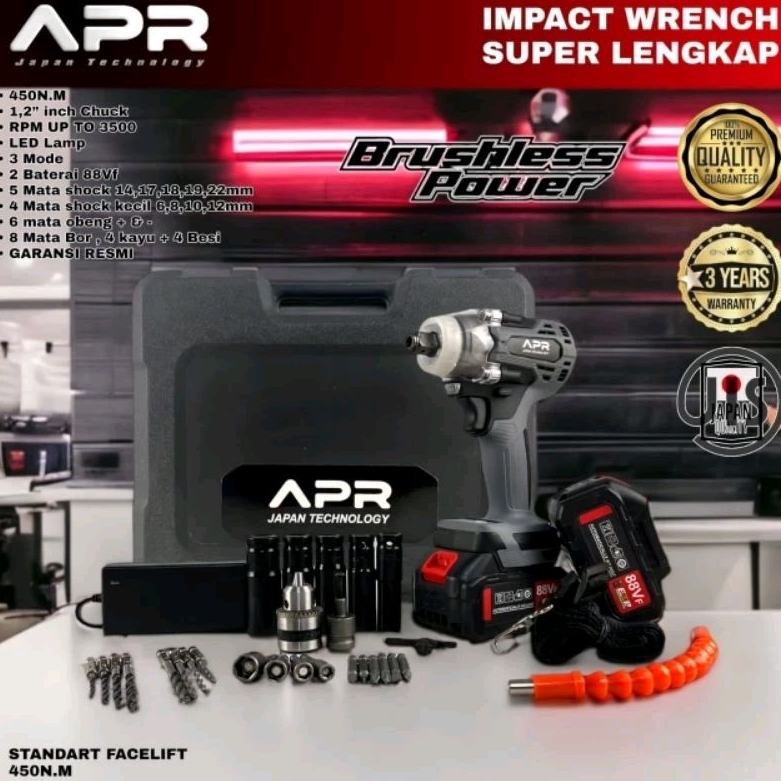 Bor Buka baut baterai Impact wrench Cordless mesin pembuka baut kendaraan