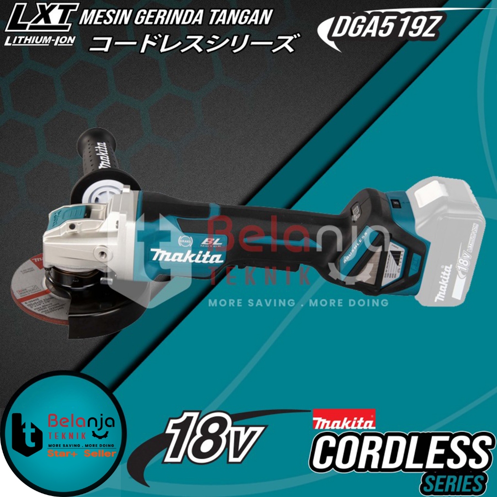 Makita Cordless Angle Grinder 5" DGA519Z Mesin Gerinda Tangan SET 18V
