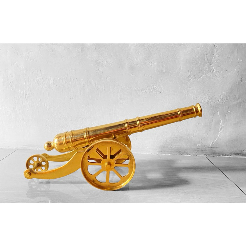 Miniatur Meriam - Miniatur Canon Kuningan Ukuran Besar L - 41x13x15cm