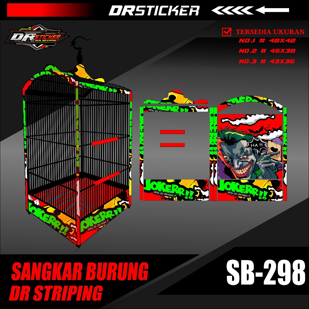 SANGKAR/KANDANG KOTAK DECAL JOKER NEW