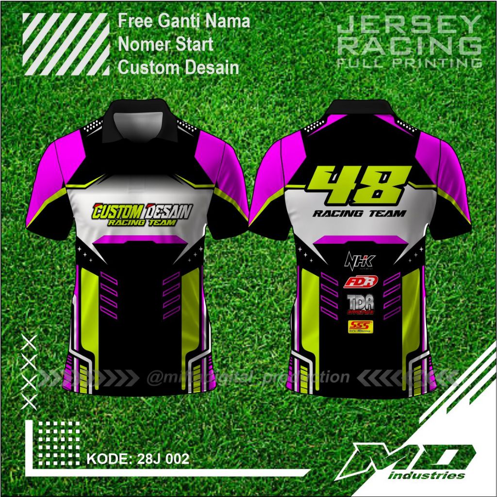 Jersey Balap Desain Keren - Baju Balap Racing Printing - Minimalis