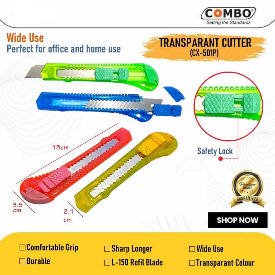 

Pisau Cutter Pemotong Kertas CX 501P Combo
