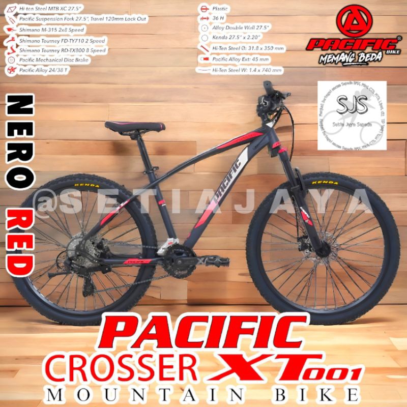 Sepeda Gunung MTB 27.5 Inch PACIFIC CROSSER XT 001 Steel 2x8 Speed New