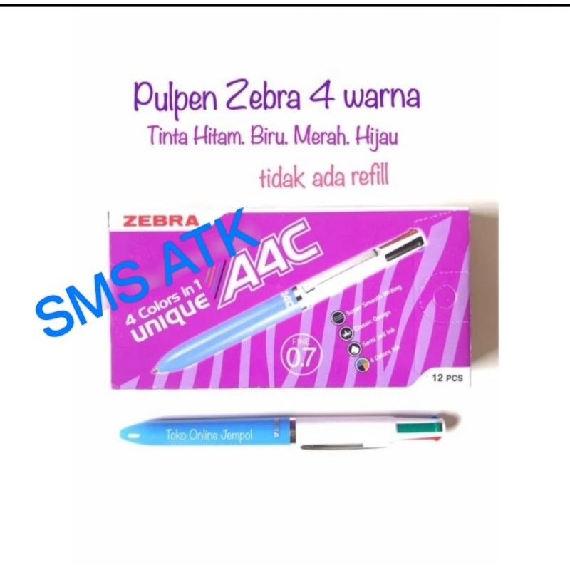 

(ecer)Zebra Pulpen 4 warna