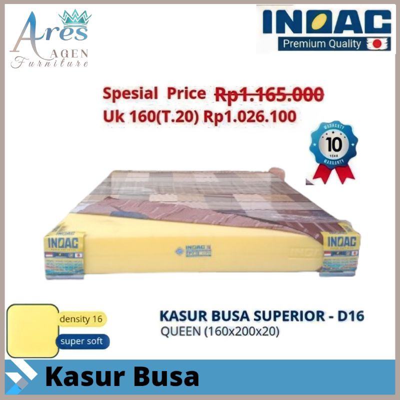 Kasur busa INOAC original Density 16 / Busa Inoac ukuran 160x200 tebal 20cm - 30cm kasur busa murah