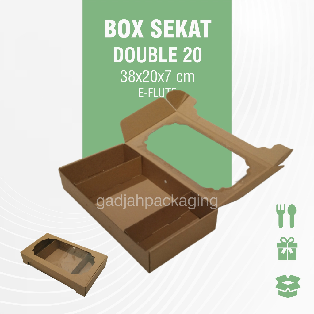 

BOX / DUS E-FLUTE WINDOW SEKAT DOUBLE / GANDA UKURAN 20