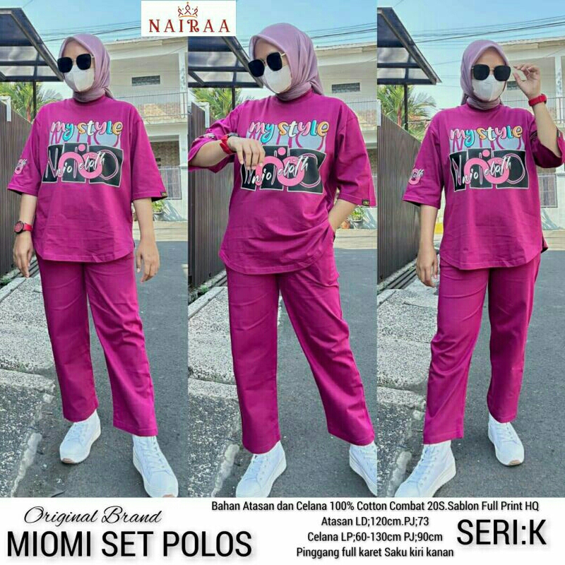 NIO Original - Xinoxi Set Cargo, Miomi Set Polos / Set Wanita Jumbo Ld 120 cm Trendy High Quality