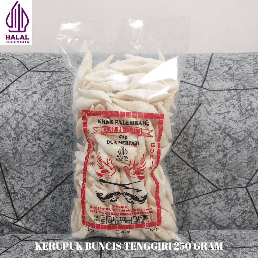 

KERUPUK BUNCIS TENGGIRI KHAS PALEMBANG ASLI IKAN TENGGIRI 250 G