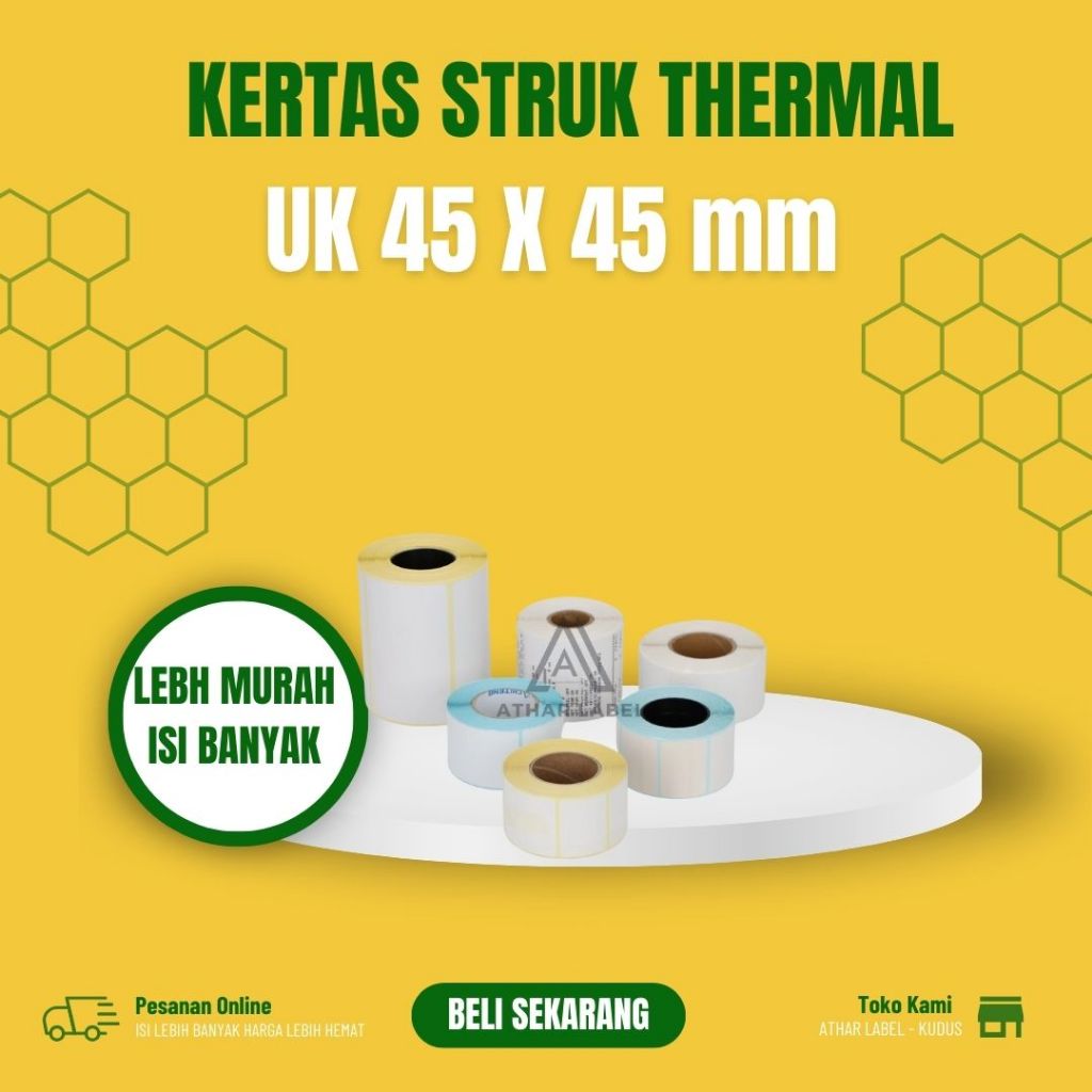 

Label Thermal Uk 45 x 45 mm | 45x 45 mm core 1/2 inch