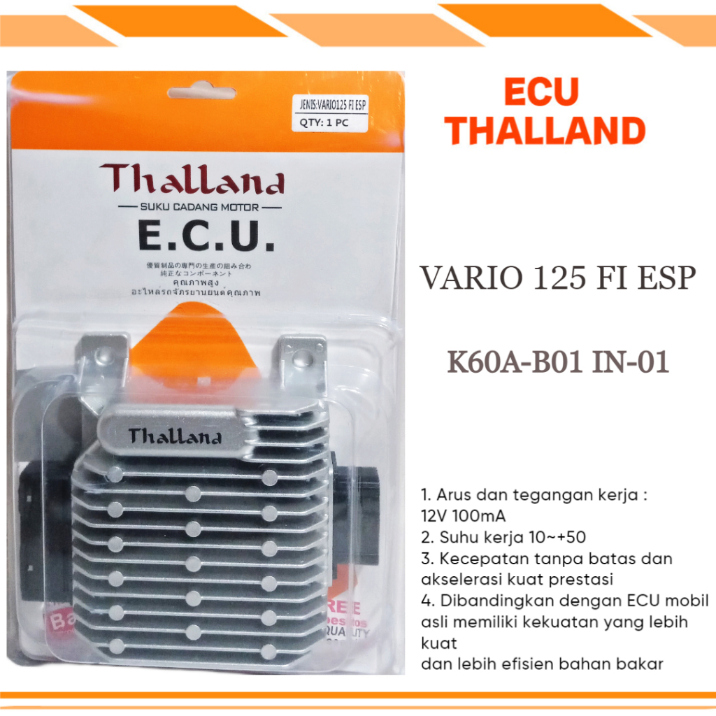 ECU VARIO 125 FI ESP ECU/CDI VARIO 125FI ESP KODE ( K60A - B01 IN 01 ) THALLAND