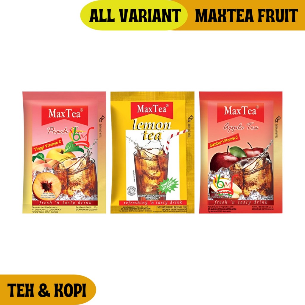 

Maxtea Minuman Teh Rasa Buah Renceng Isi 10 Sachet All Variant