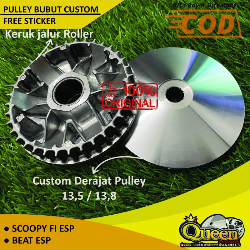 PULLEY RUMAH ROLLER+KIPAS CUSTOM BUBUT BEAT FI ESP BEAT STREET ESP SCOOPY FI ESP RUMAH ROLLER RACING