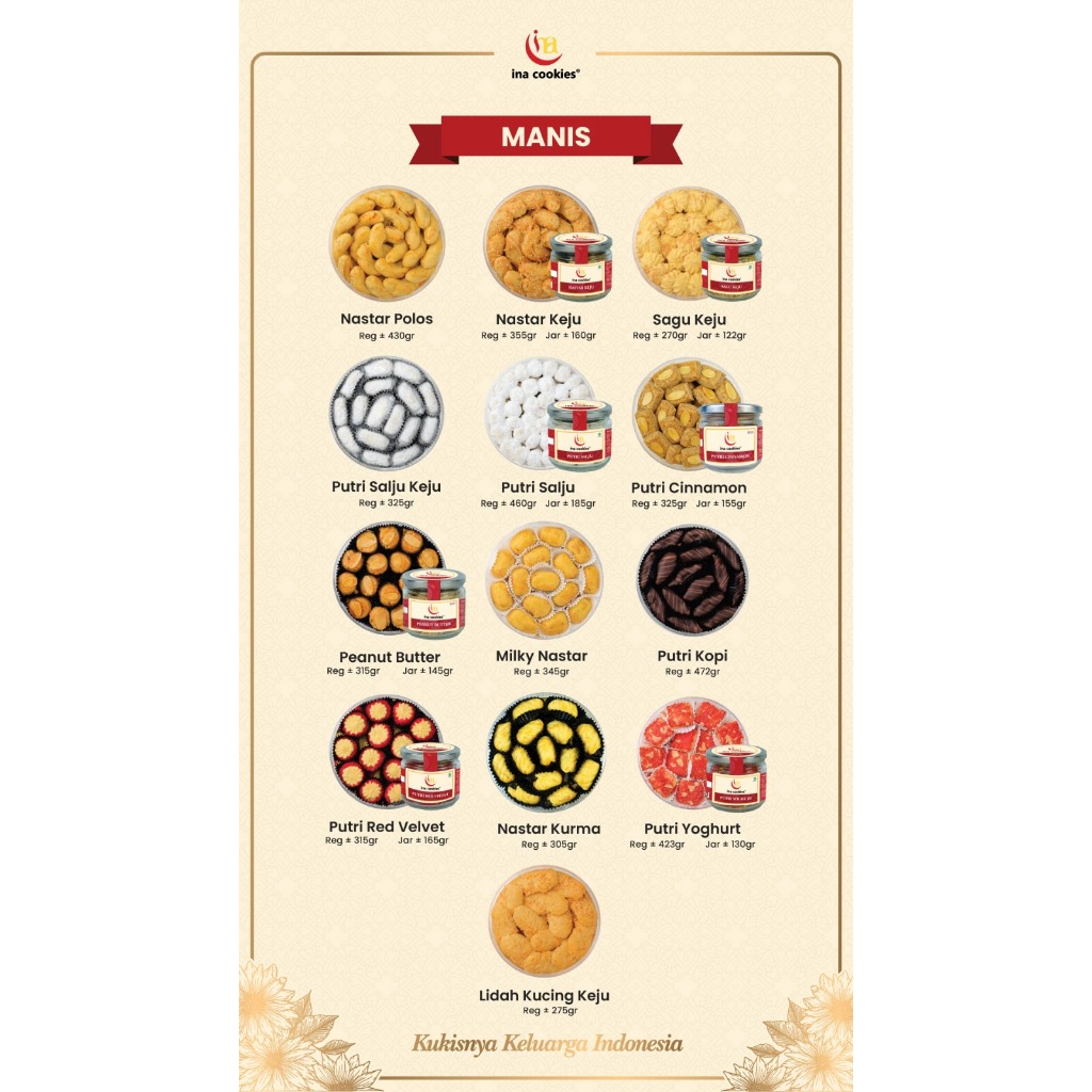 INA COOKIES KUE KERING REGULER VARIAN MANIS