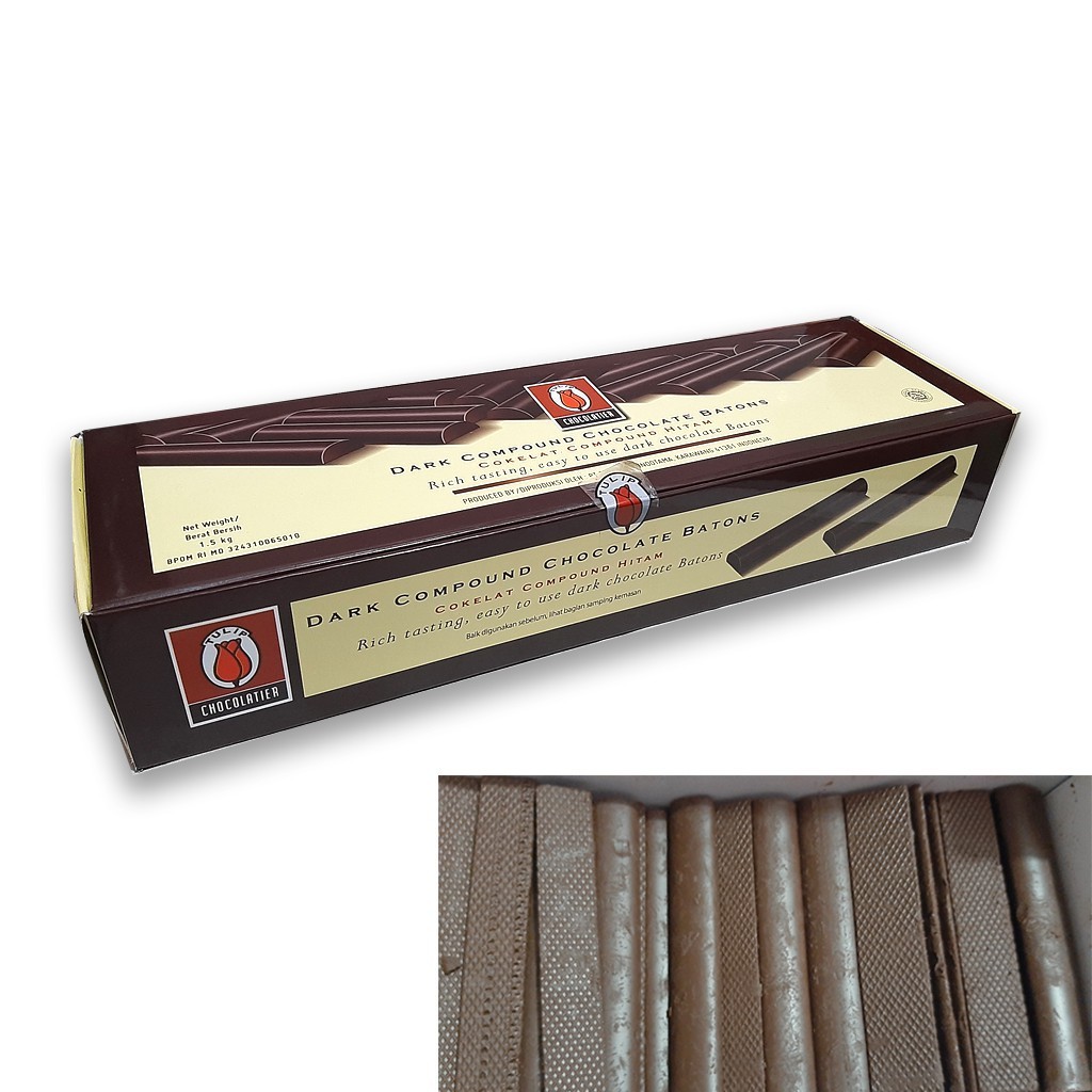 

Tulip Choco Stick Cokelat Compound Hitam Baton Coklat - 1,5 Kg