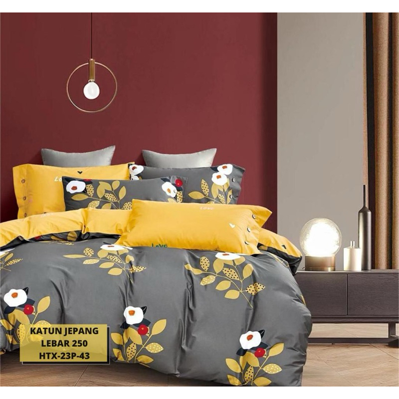 kain sprei meteran motif bunga katun jepang