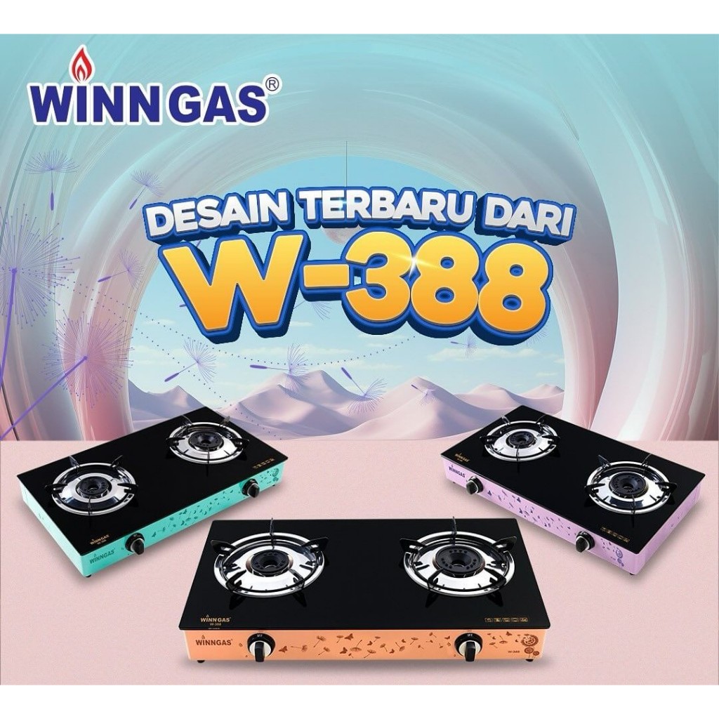 Winn Gas Kompor Gas Kaca 2 tungku  W - 388