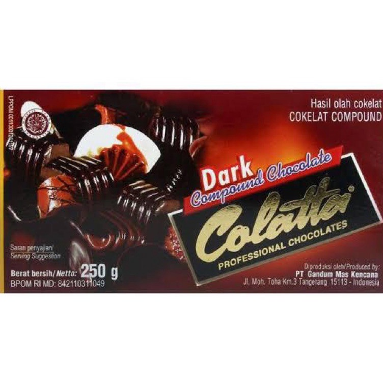 

ART P45R Collata Dark Compound Chocolate 25 Gram Colatta Dark Compound