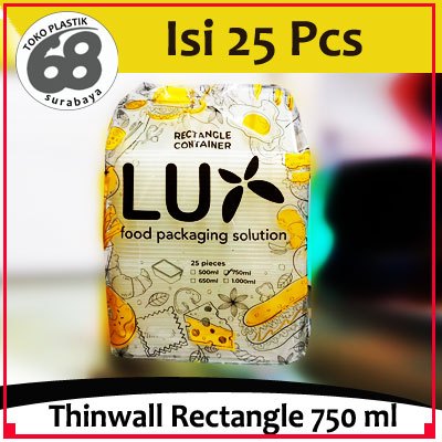 Thinwall 750 ML Persegi Merk LUX isi 25 Pcs