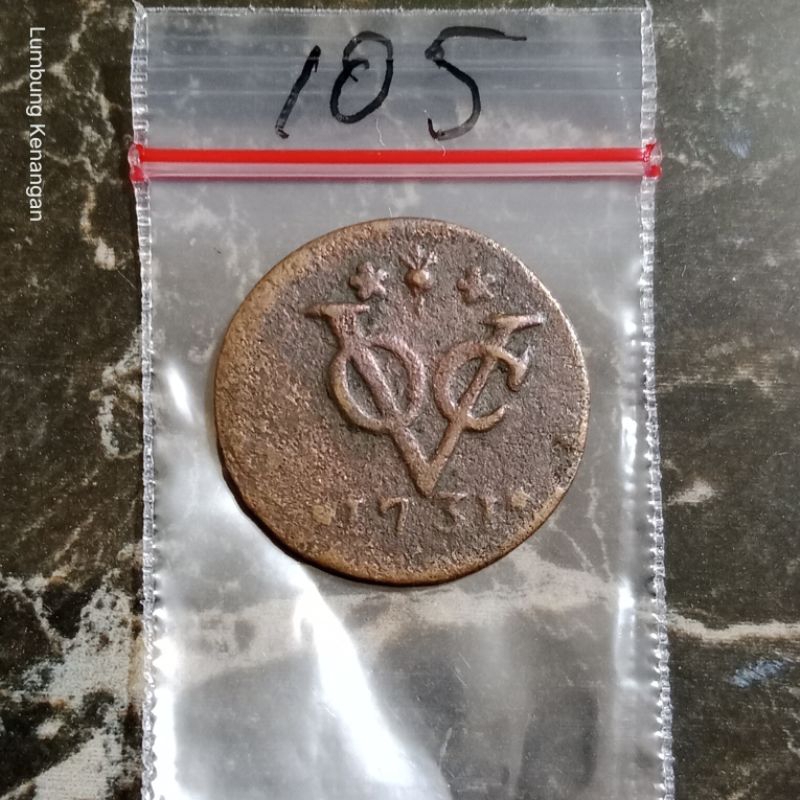 KVLK105 Koin VOC uang Jaman Belanda