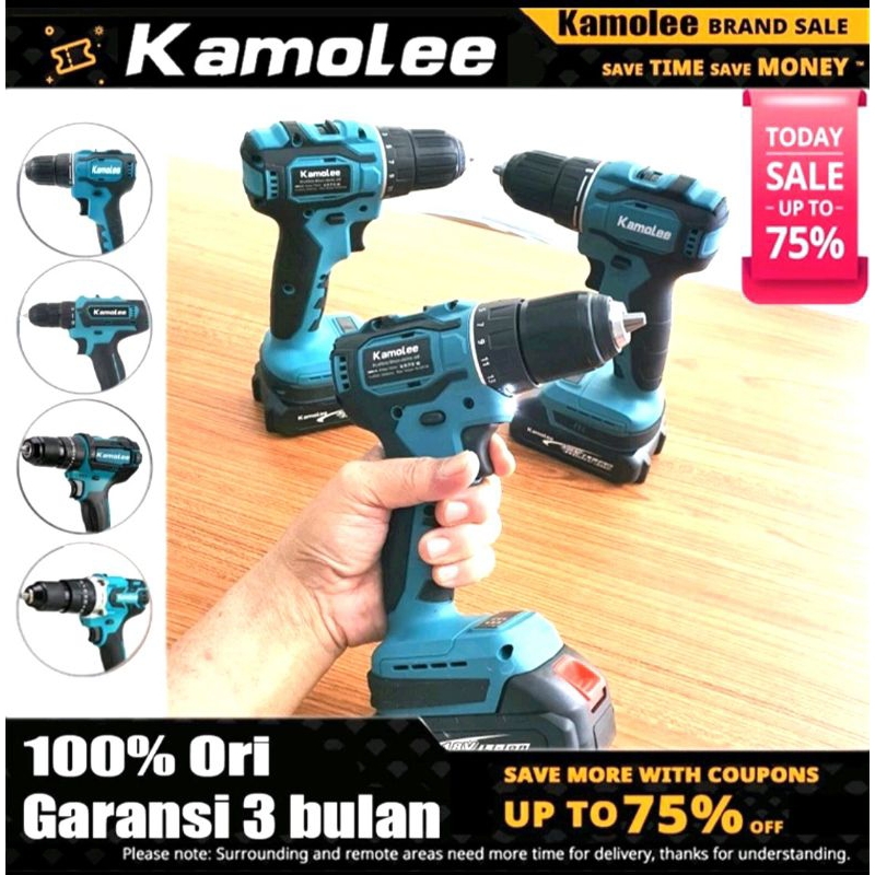 KAMOLEE 10MM BRUSHLESS MESIN BOR CORDLESS 10MM BRUSHLESS