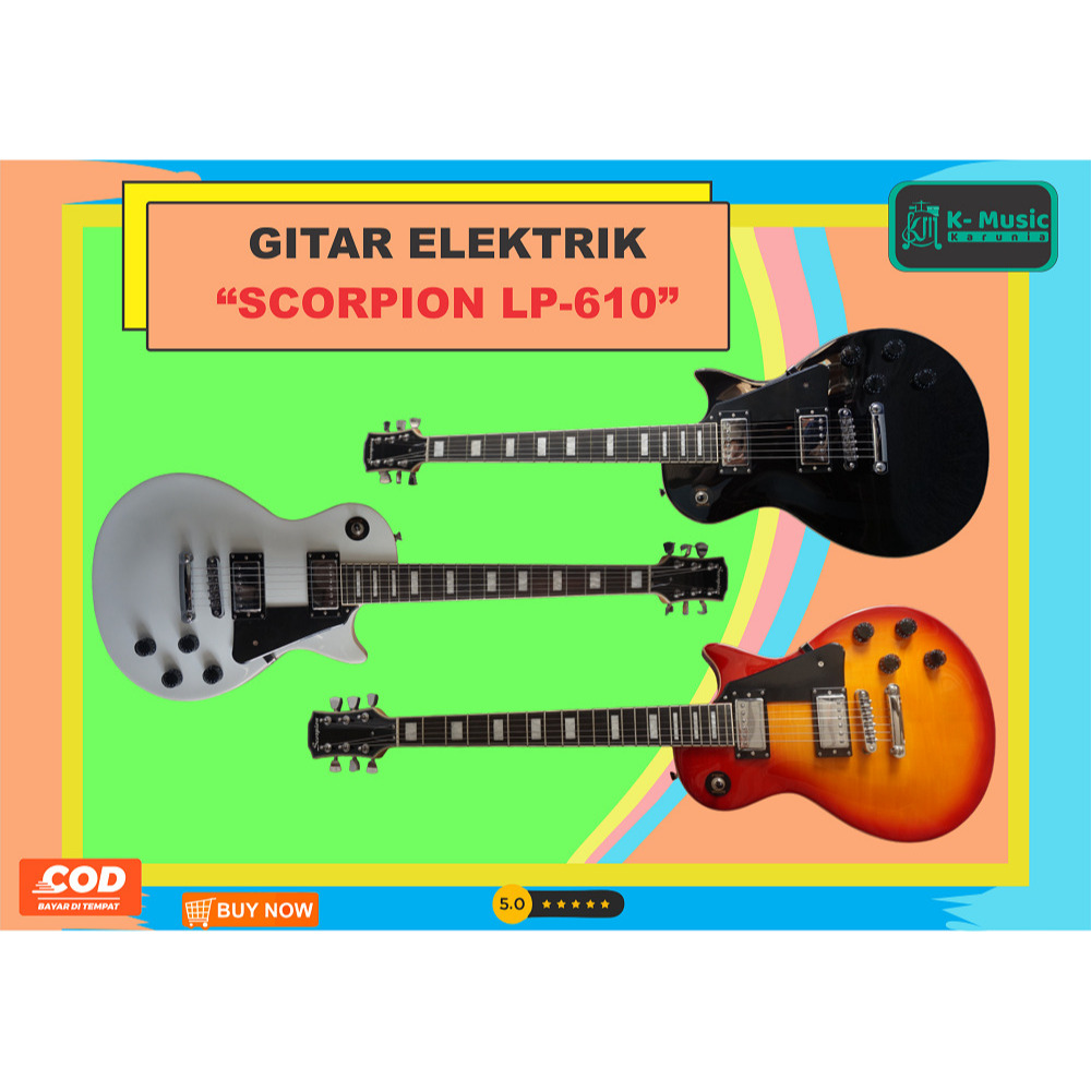 Gitar Elektrik Scorpion LP 610 original pabrikan LP610 model Les Paul LP-610 [datang *ketoko* diskon
