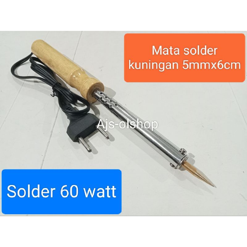 Solder 60 watt, mata solder kuningan asli