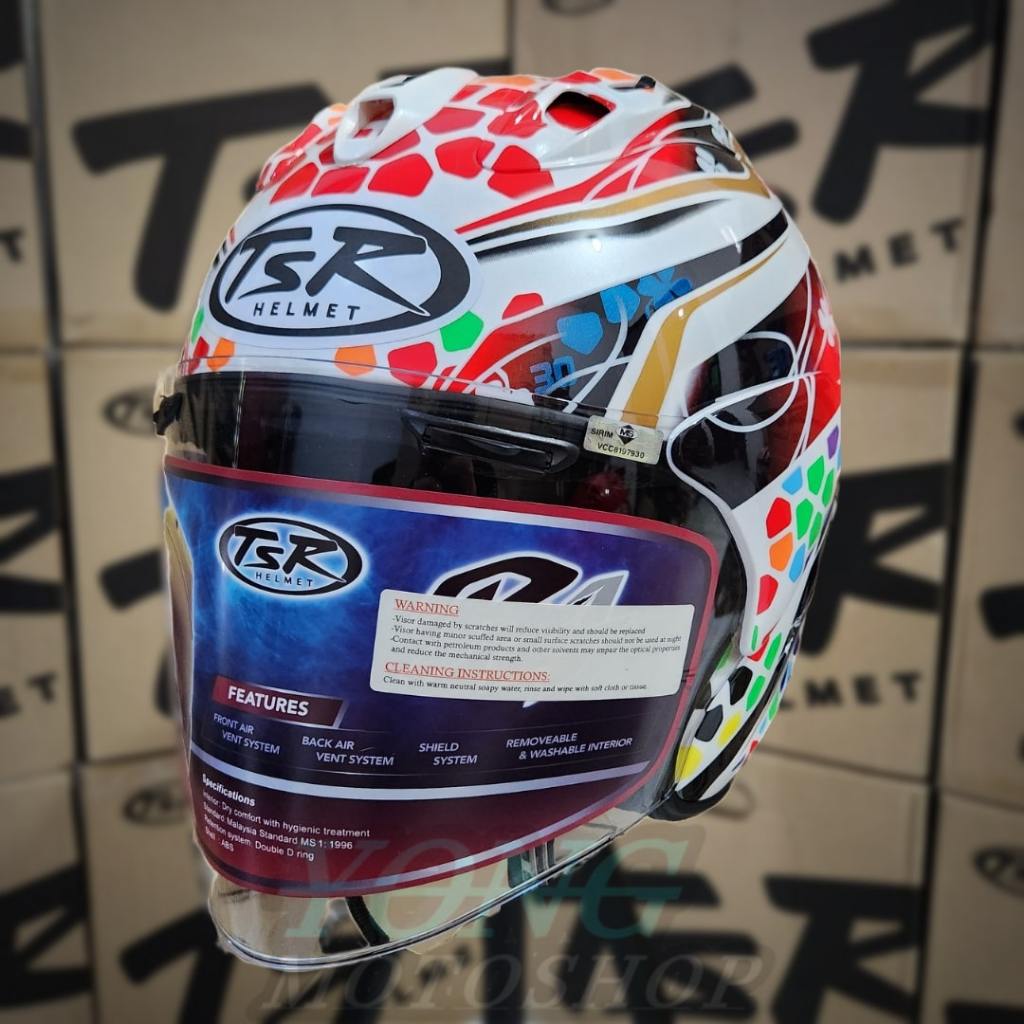Helm TSR VZ RAM Nakagami GP2 Original Half Face TSR Helmet Ram5 GP 2