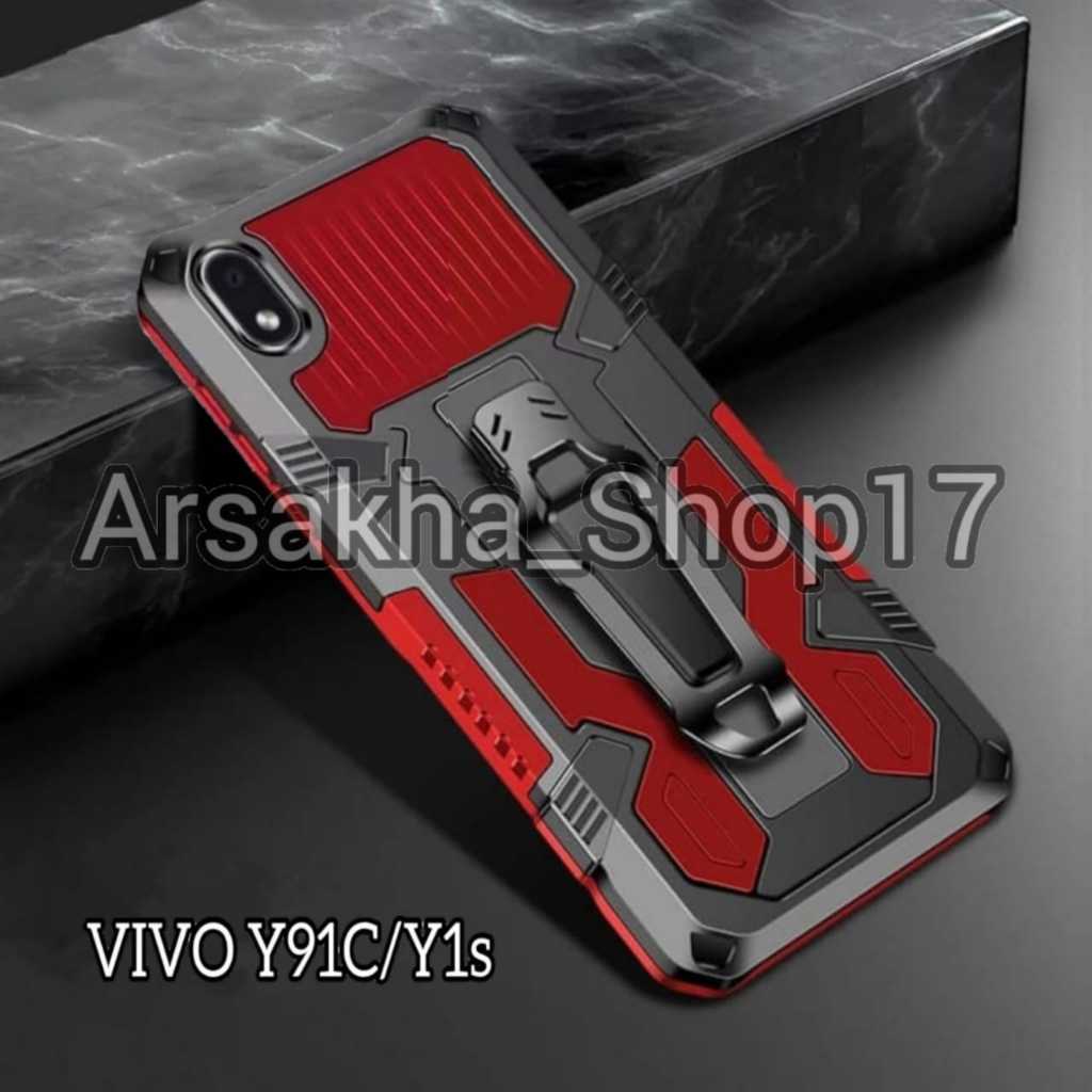 Case For VIVO Y91C/Y93 Soft Case Belt Clip Hard Case Robot Kick Standing Cover Casing HP