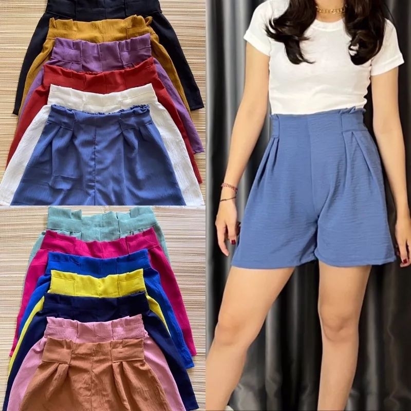 LISA PANTS - CELANA PENDEK - CELANA CRINKLE PENDEK WANITA