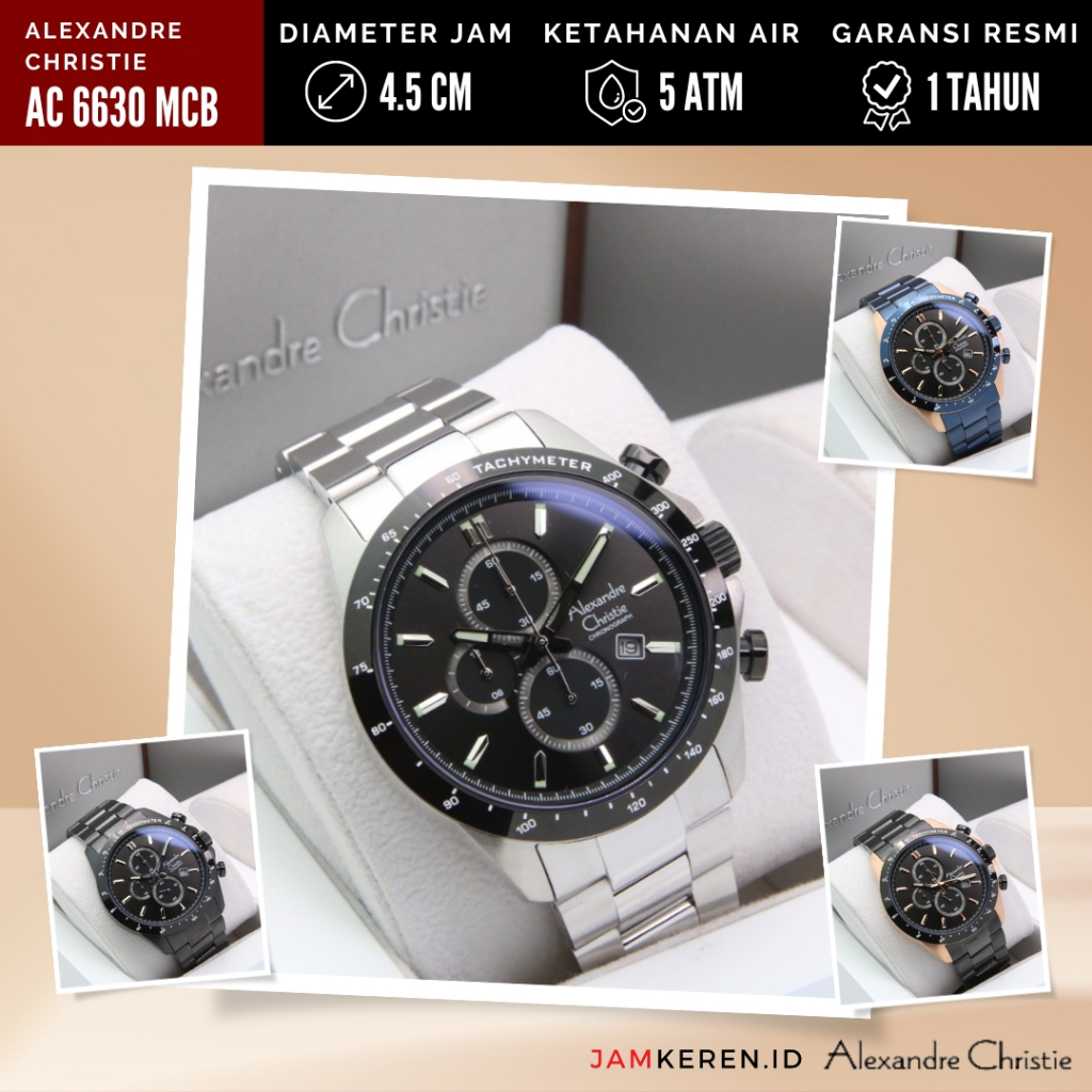 JAMKEREN Alexander Christie Jam Tangan Pria Alexandre Christie 6630 AC6630 AC 6630 MC Original Stain