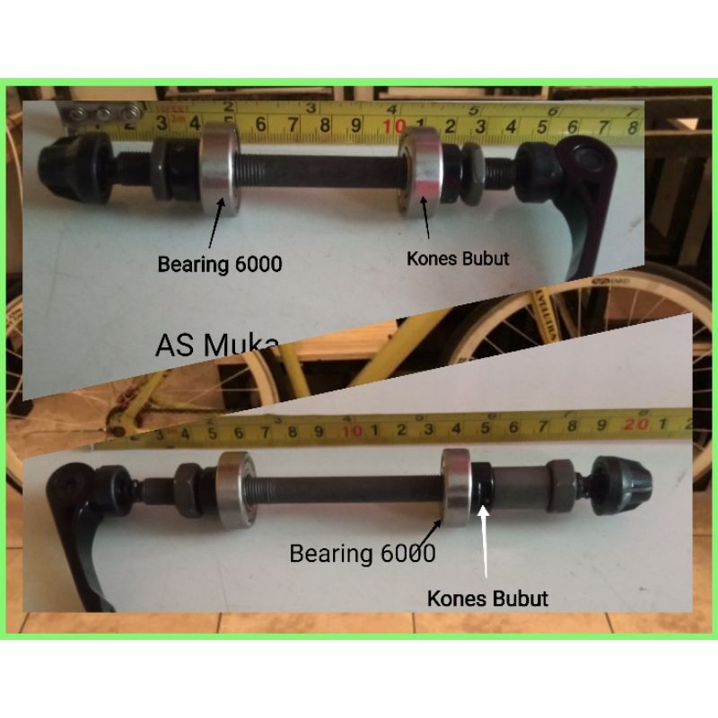 AS Roda Sepeda AS QR Bearing Quick Release Hub Spindle