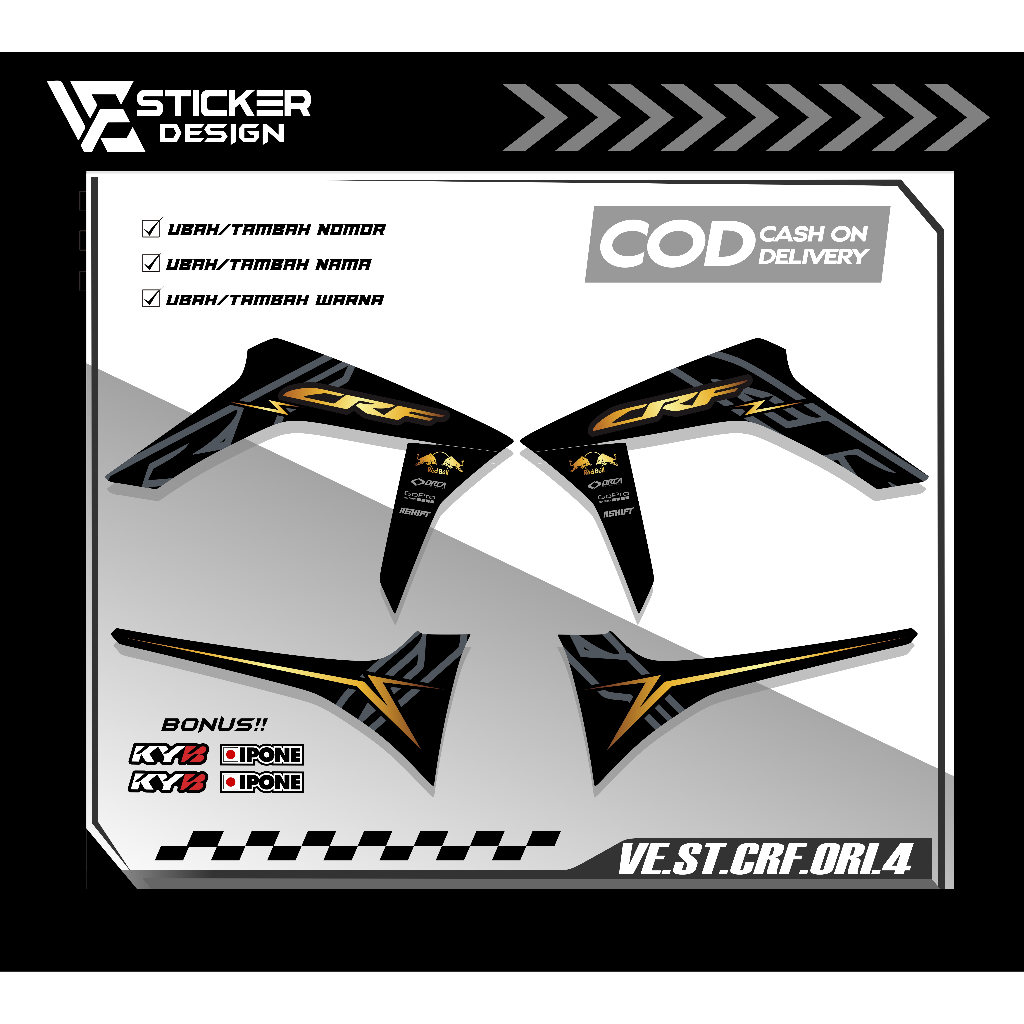 Sticker Striping Crf 150L ORI - Stiker CRF 2022 Setiker CRF 150L Variasi Hologram (VE 04) 04