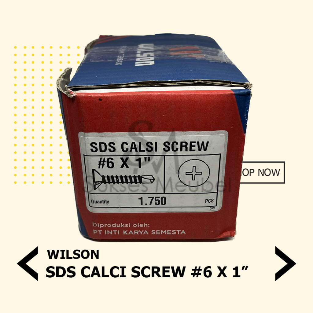 6 x 1" SDS CALCI SCREW WILSON (100 pcs) / SEKRUP SDS GRC KALSIBOARD
