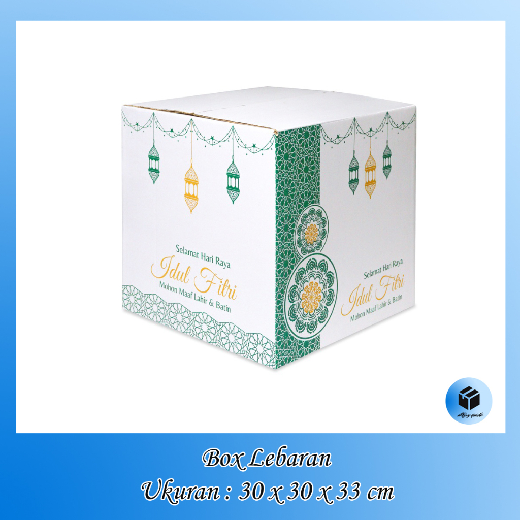 

KARDUS PARCEL LEBARAN UKURAN 30X30X33 CM BOX PARCEL IDUL FITRI DUS PAKET BINGKISAN SEMBAKO RAMADHAN KAREEM DUS PARSEL LEBARAN IDULFITRI BOX HAMPERS EID MUBARAK