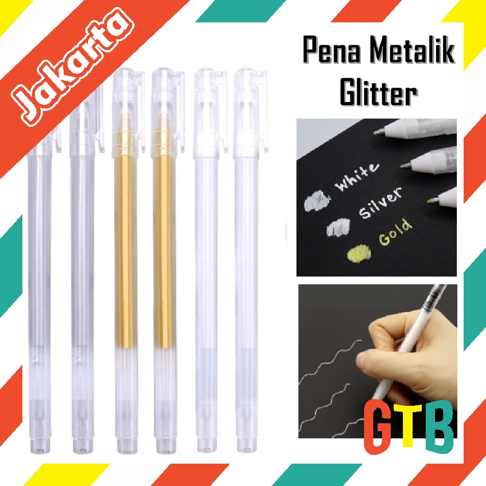 

❤GTB❤ Pulpen Tinta Samoyed Pulpen Tinta Warna Putih/Emas/Silver Gel Ink Pen Metalic Pen S118