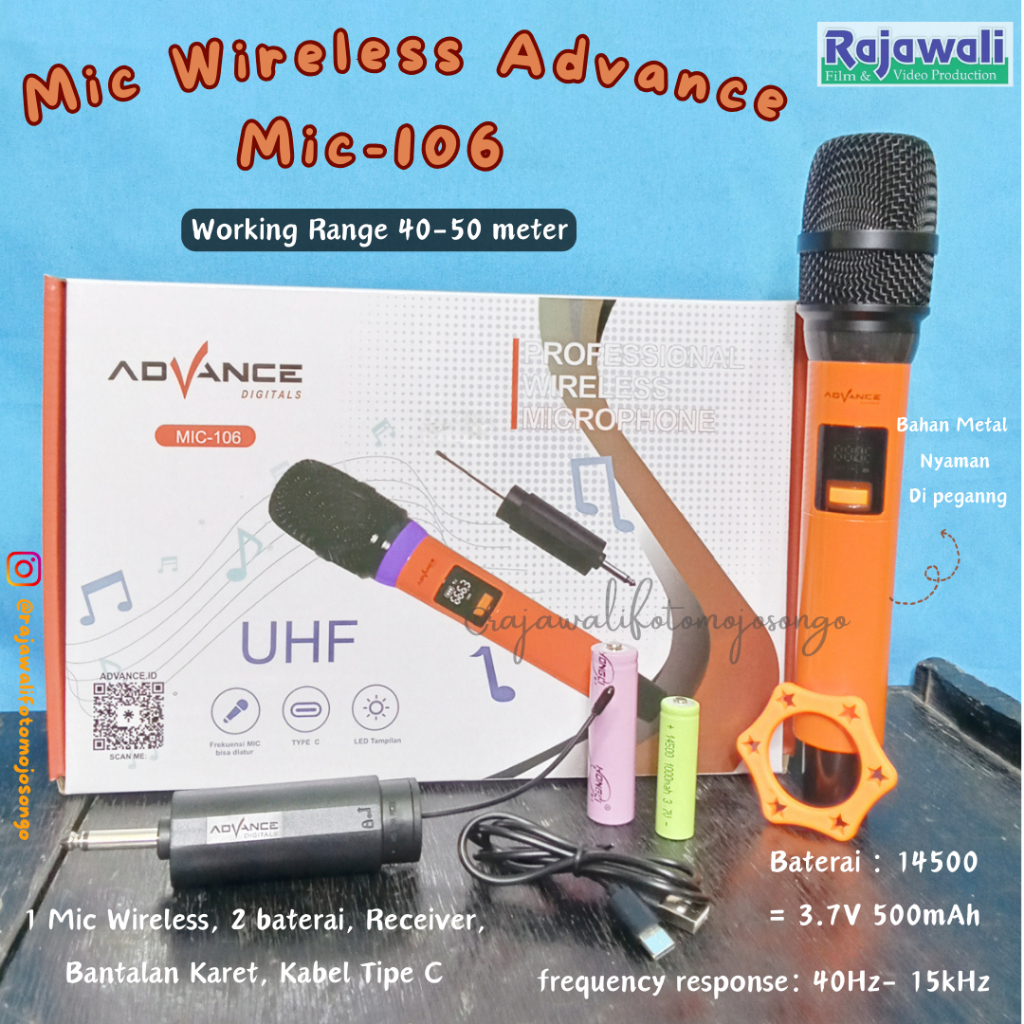 Mic Wireless Single Advance MIC 106 UHF