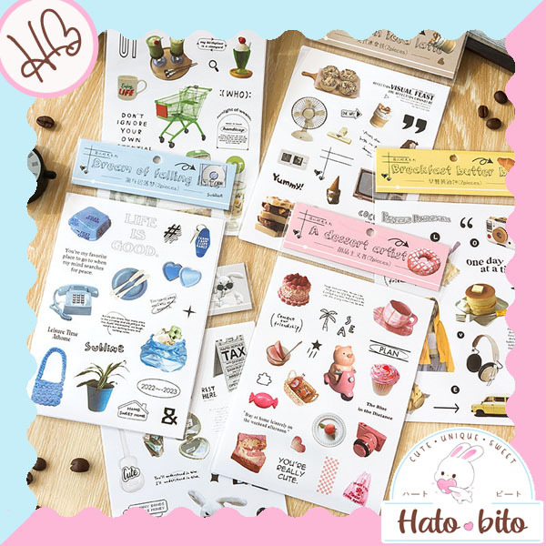 

1 set 2 lembar artistic life sticker deko stiker journal scrapbook diy aesthetic HB1639